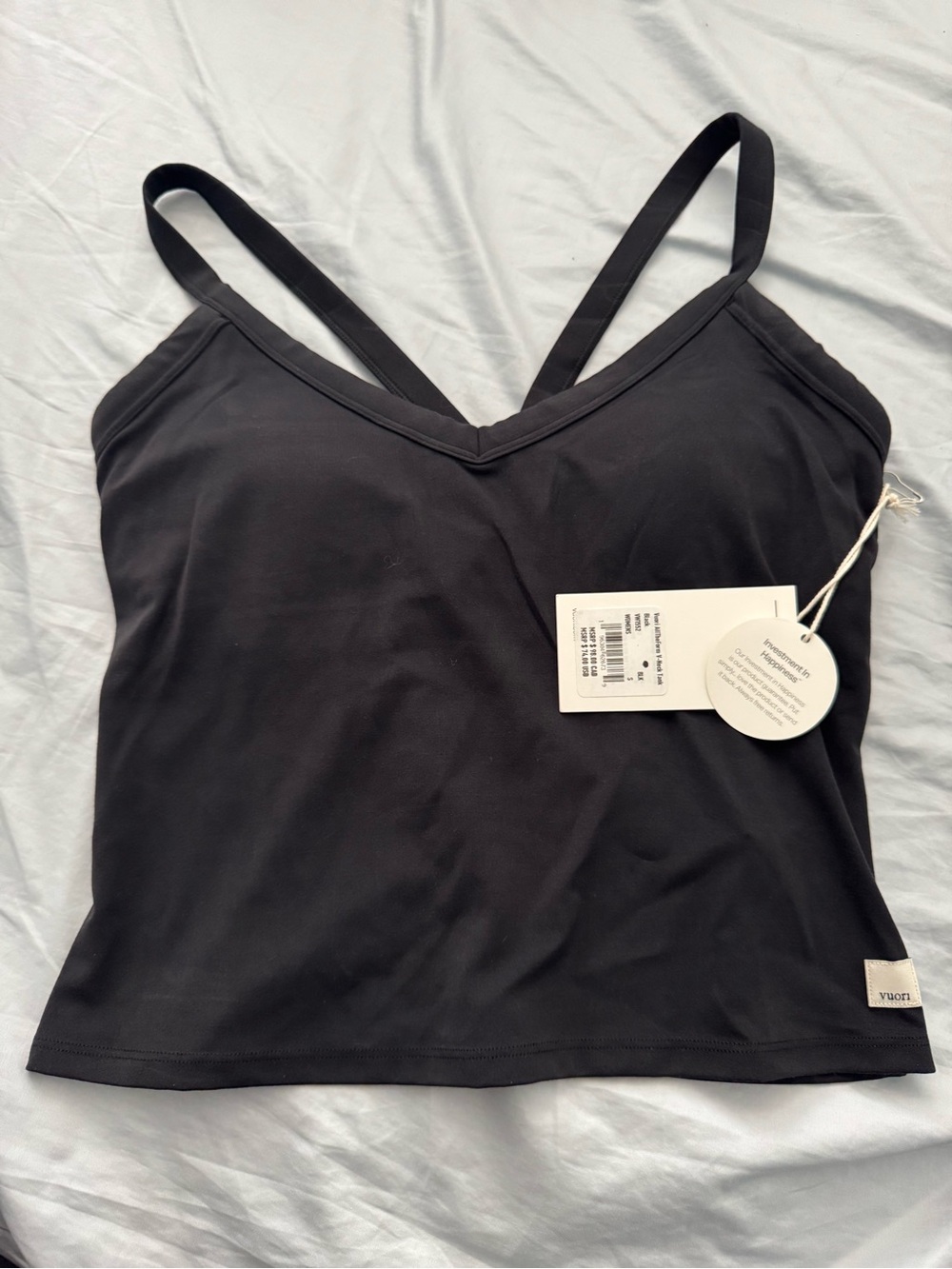 Vuori Black all the form v neck tank